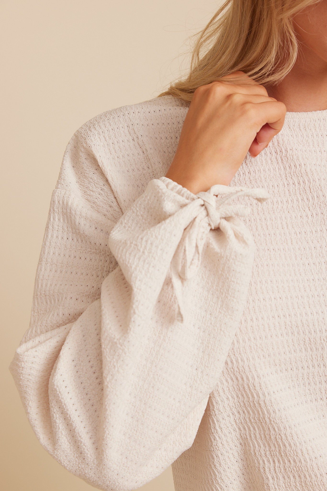 Crochet blouse - Beige